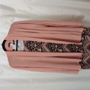 🖤Alyssa Maxi Dress, size 3X, Black & pinky tan, along w/burgundy & gold.